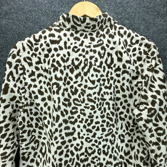 J Crew Shirt Womens 10 Brown Button Up Linen Blend Long Sleeve Breathable - Picture 5 of 15